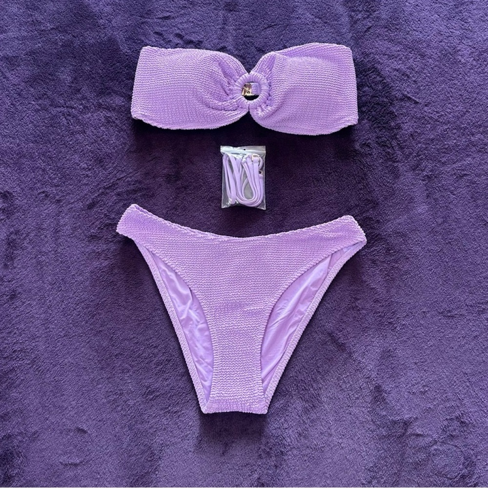 NWT Milly Lavender Textured Bikini Set | Size M | Resort Swimswear